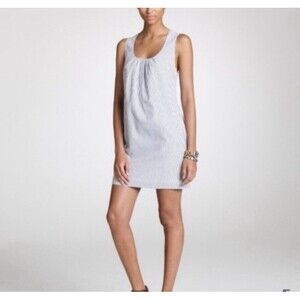 Sleeveless Stripe Mini Dress - White/Blue